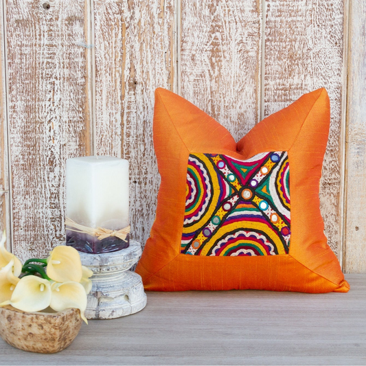 Aarvi Indian Silk Decorative Pillow Cover  DAME BOHEME