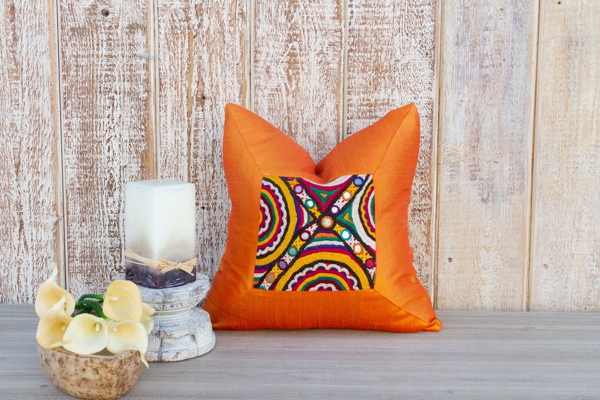 Aarvi Indian Silk Decorative Pillow Cover  DAME BOHEME