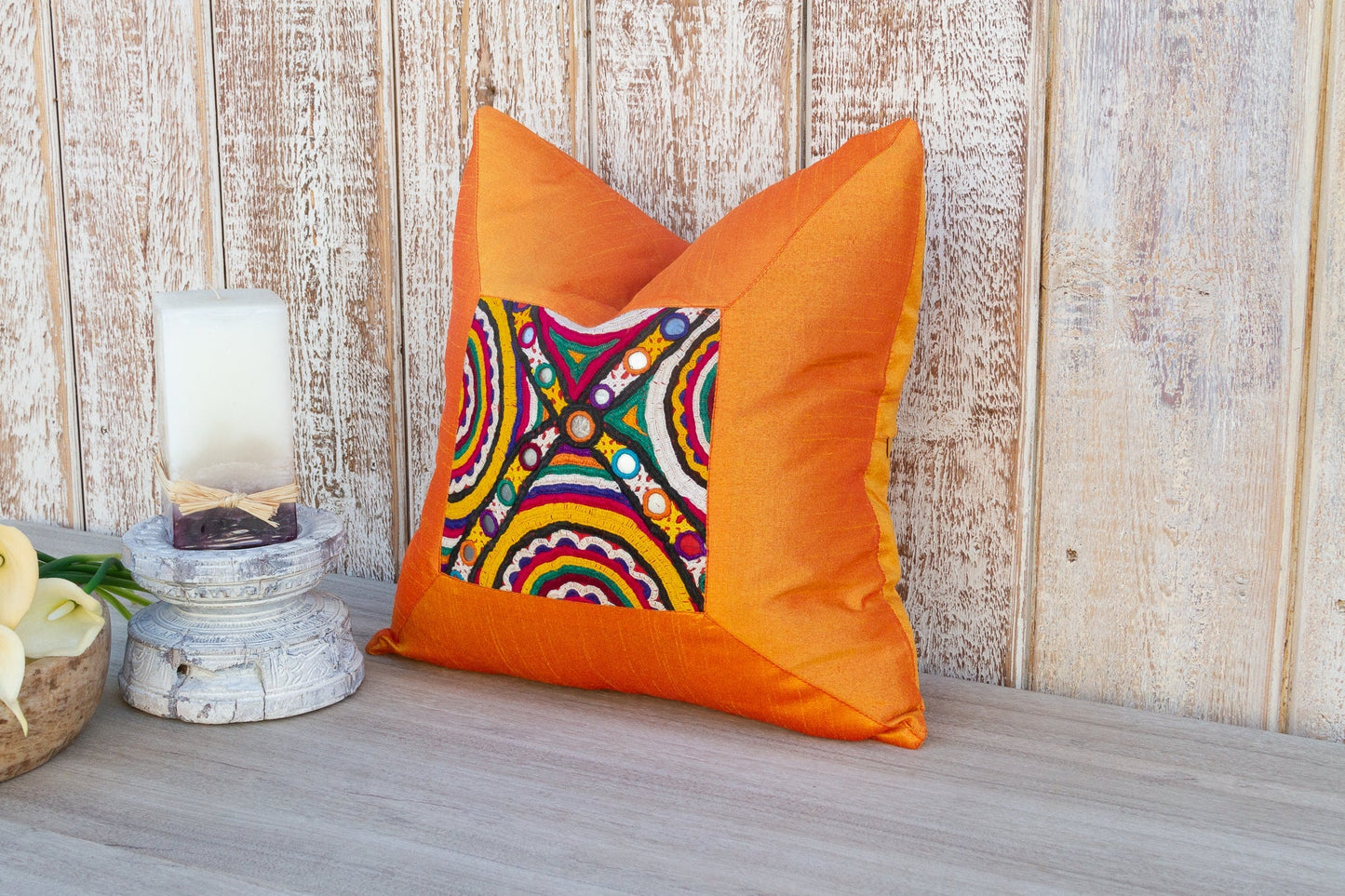 Aarvi Indian Silk Decorative Pillow Cover  DAME BOHEME