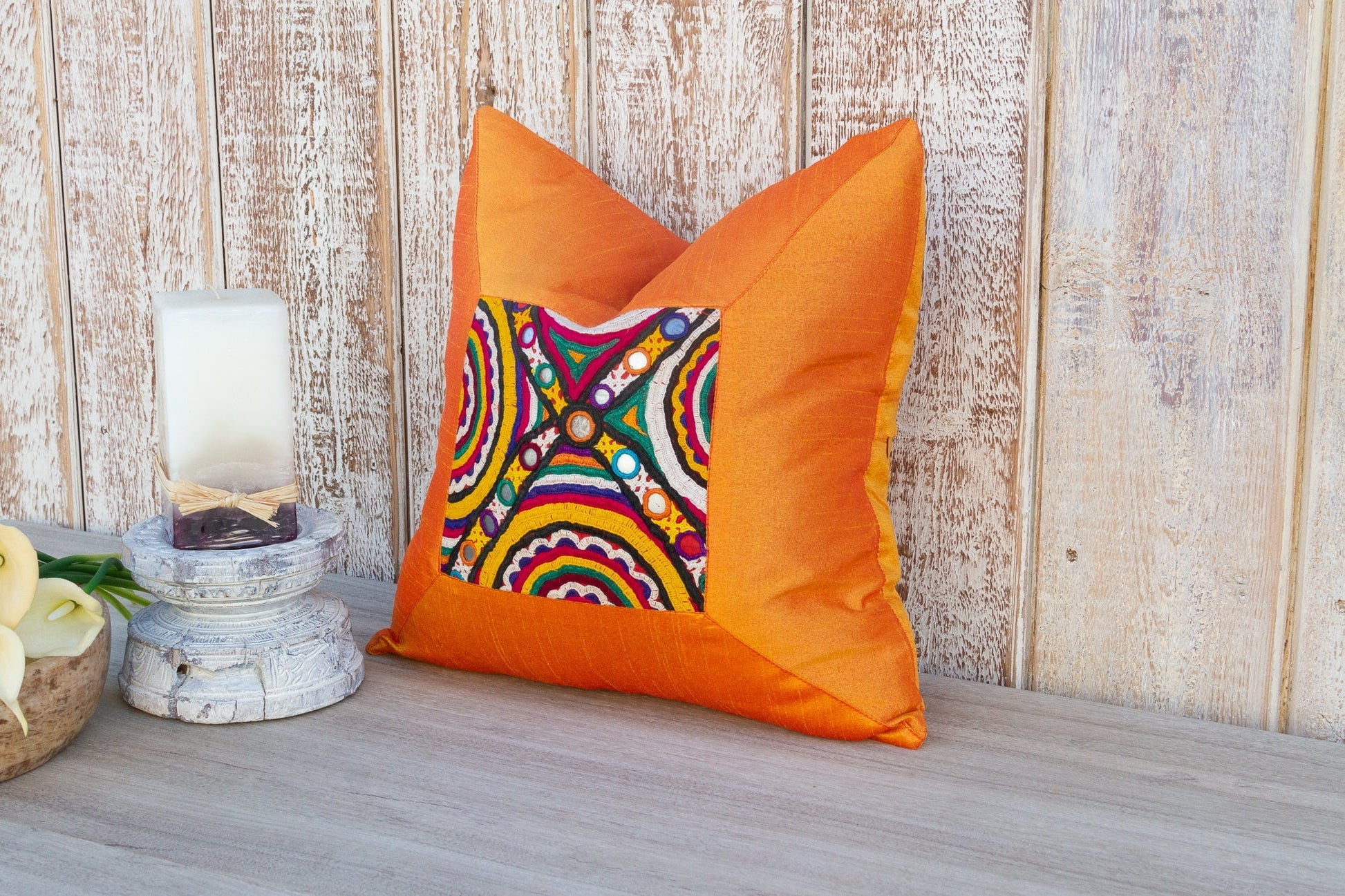 Aarvi Indian Silk Decorative Pillow Cover  DAME BOHEME