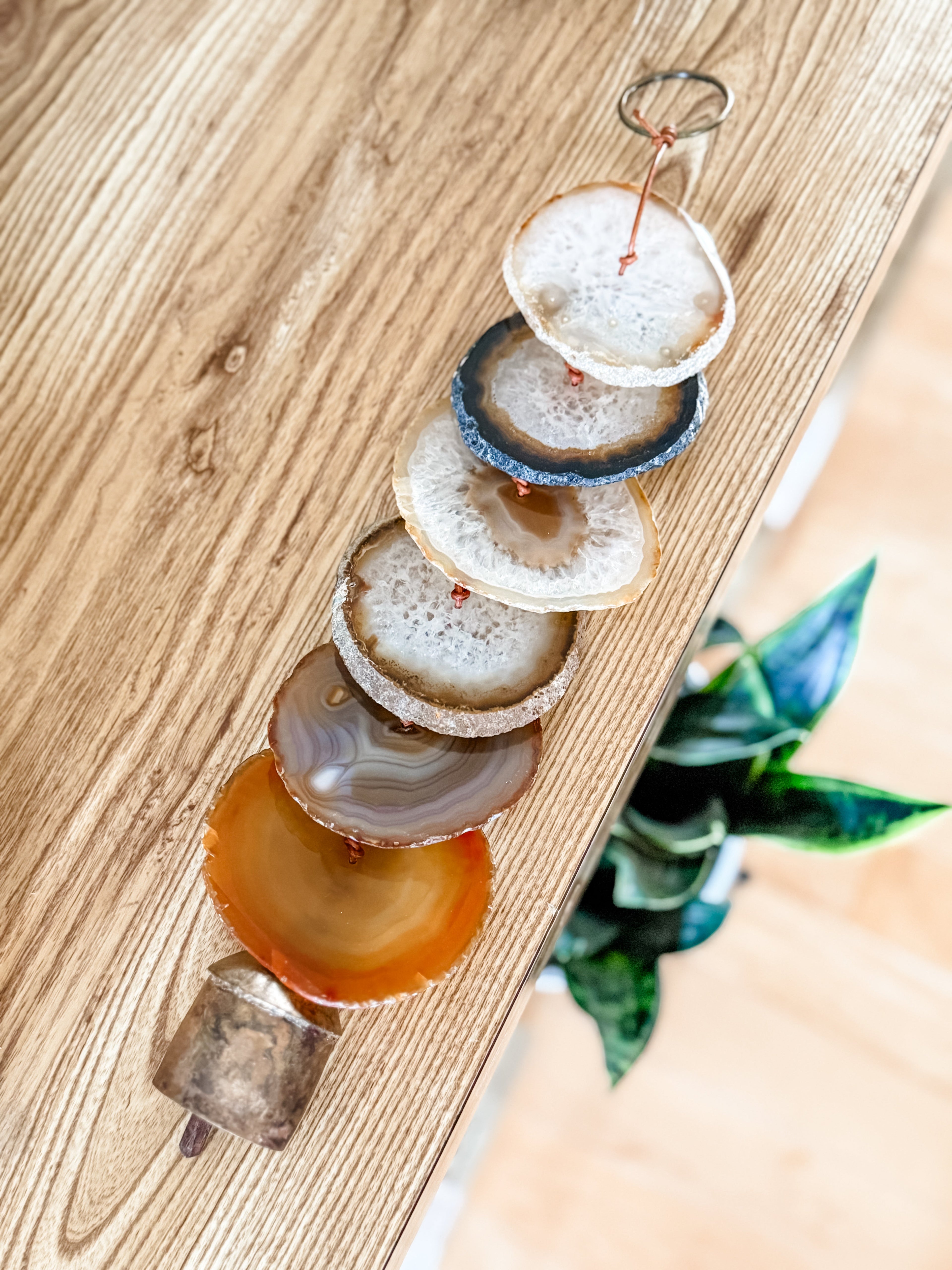 Natural Agate Gemstone Hanging for Wall or Ceiling - Carmella Design  DAME BOHEME