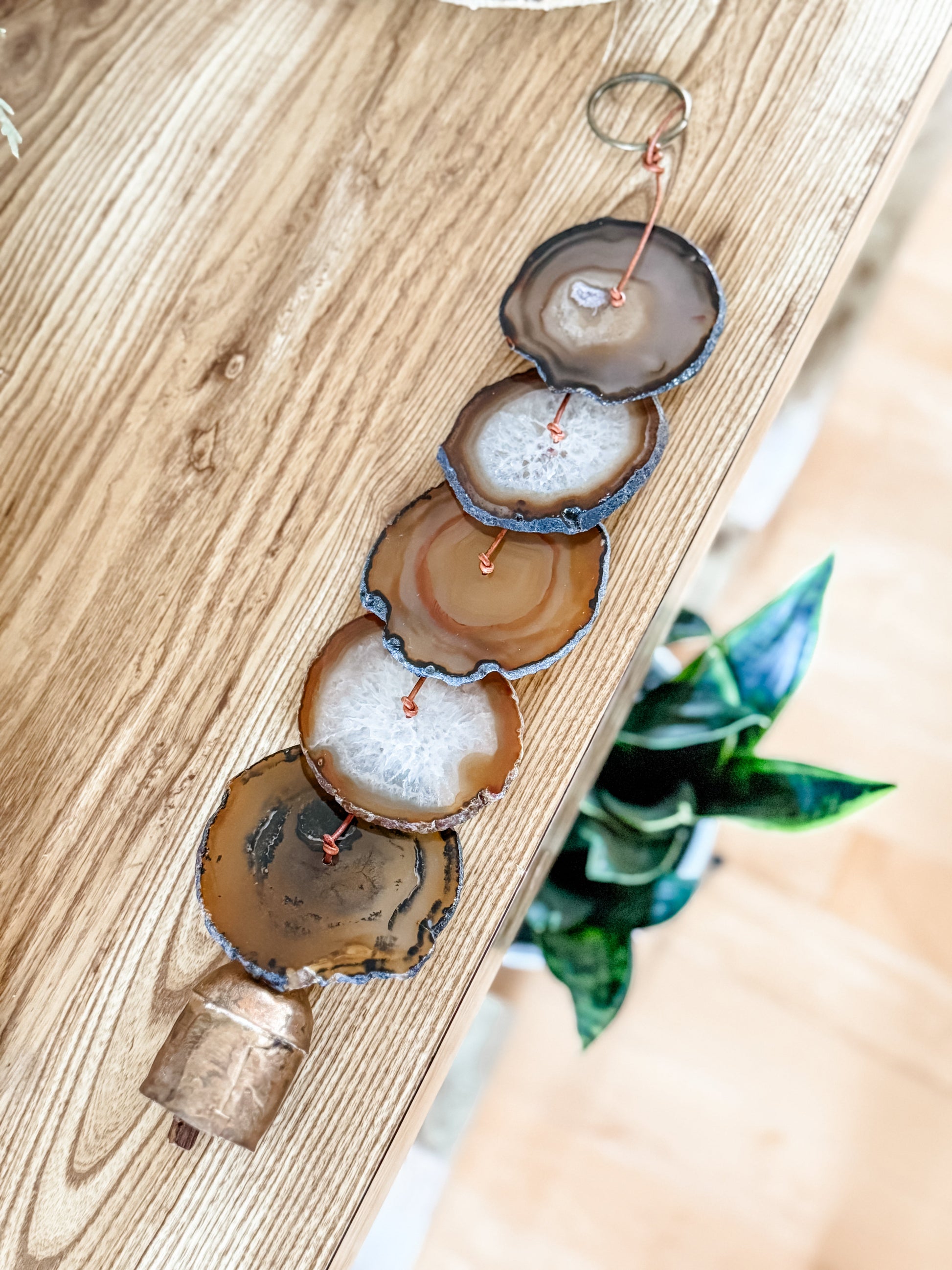 Natural Agate Gemstone Hanging for Wall or Ceiling - Carmella Design  DAME BOHEME