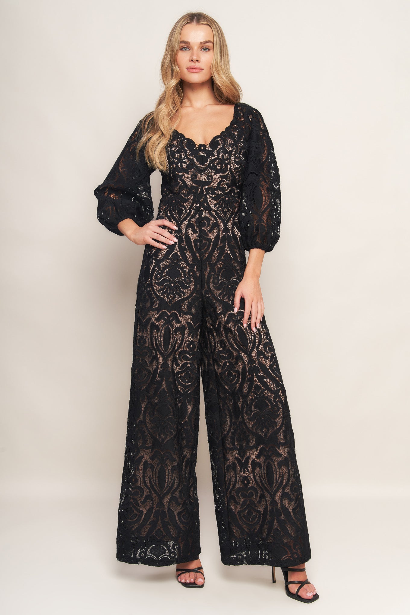 TREASURE TROVE WOVEN LACE JUMPSUIT  DAME BOHEME