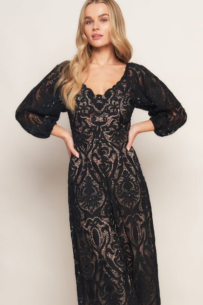 TREASURE TROVE WOVEN LACE JUMPSUIT  DAME BOHEME