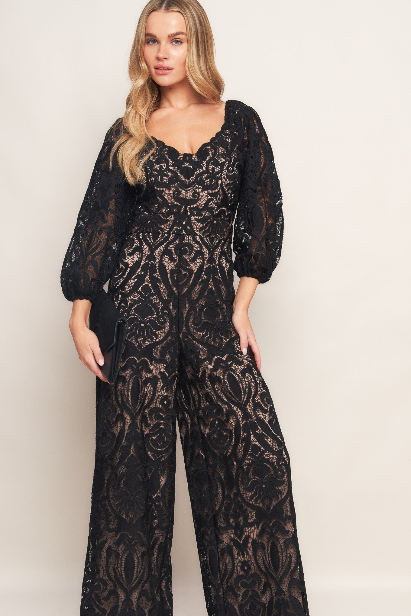 TREASURE TROVE WOVEN LACE JUMPSUIT  DAME BOHEME
