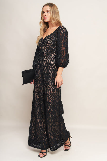 TREASURE TROVE WOVEN LACE JUMPSUIT  DAME BOHEME