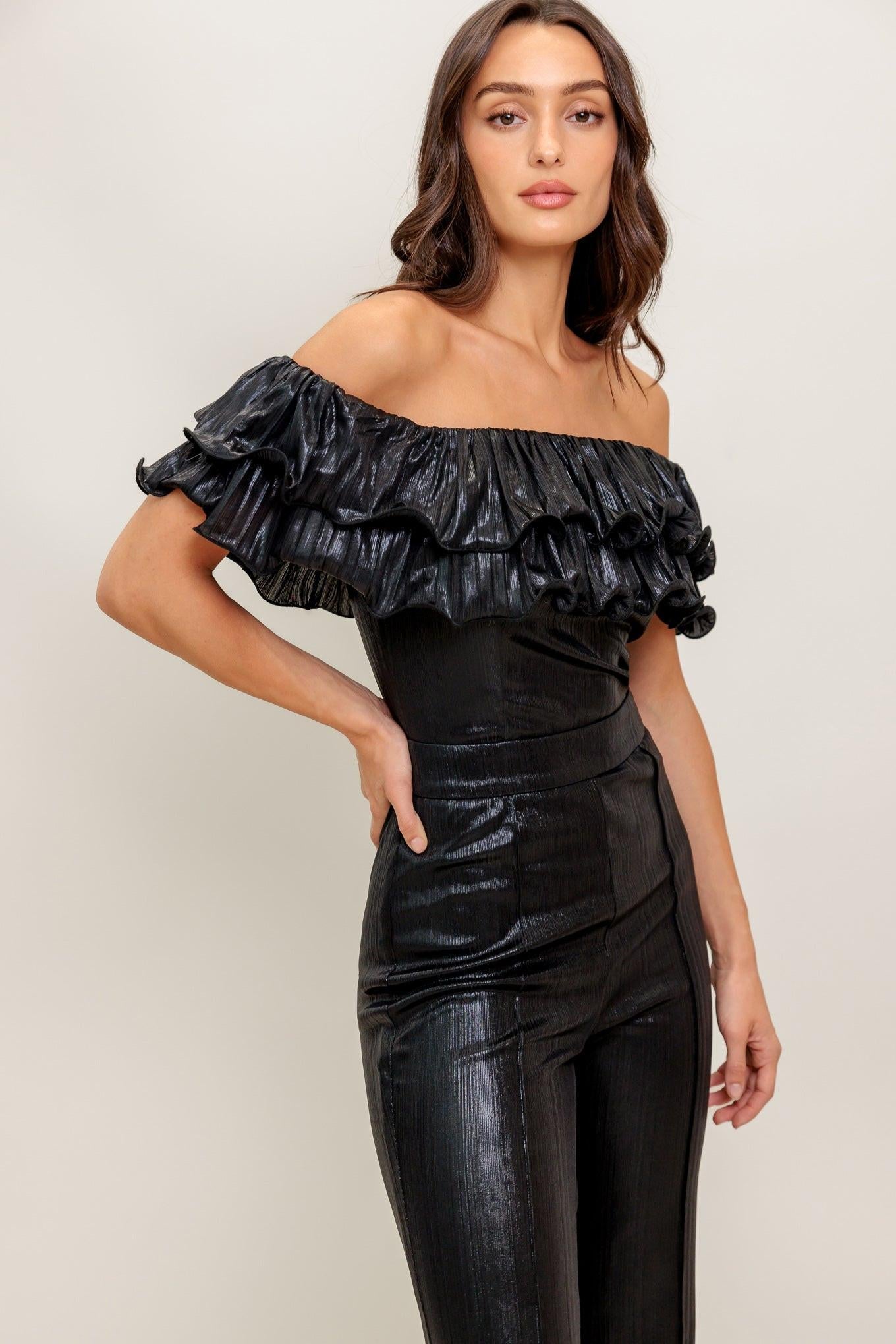 ANGEL EYES COATED WOVEN JUMPSUIT  DAME BOHEME