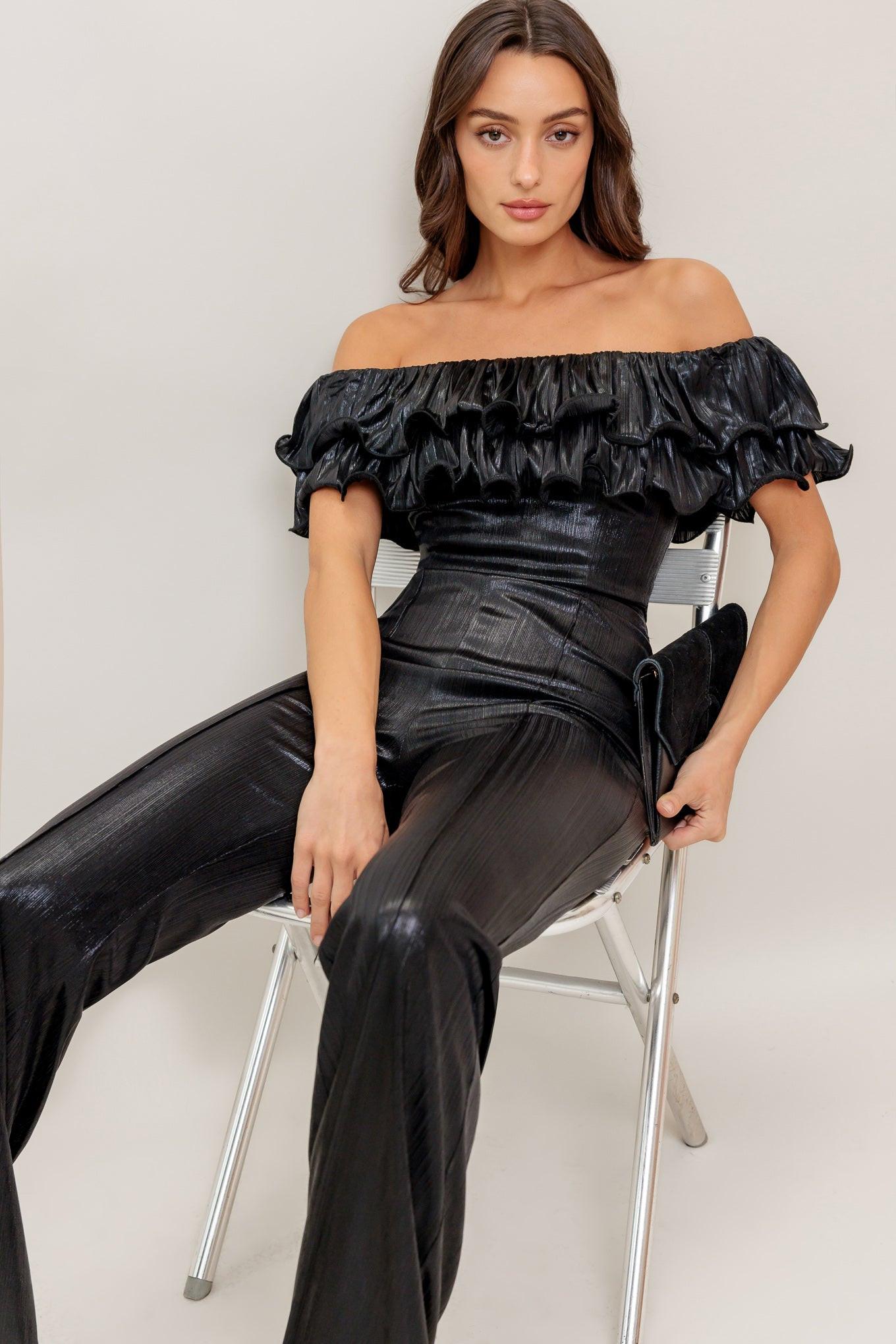 ANGEL EYES COATED WOVEN JUMPSUIT  DAME BOHEME