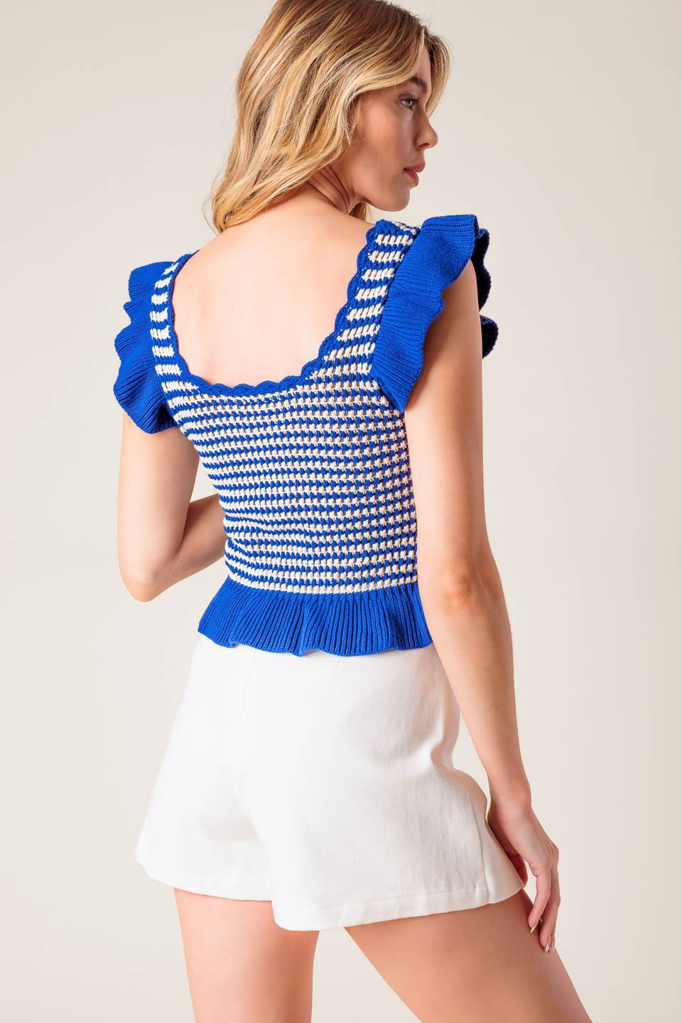 OUT WEST BLUE SWEATER KNIT TOP  DAME BOHEME