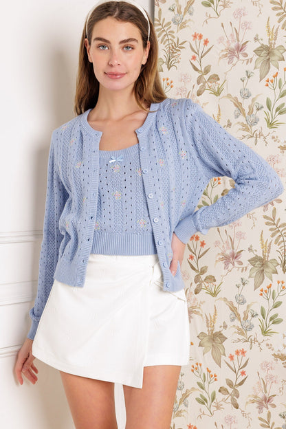 DAYS THAT FADE SWEATER AND CARDIGAN SET  DAME BOHEME