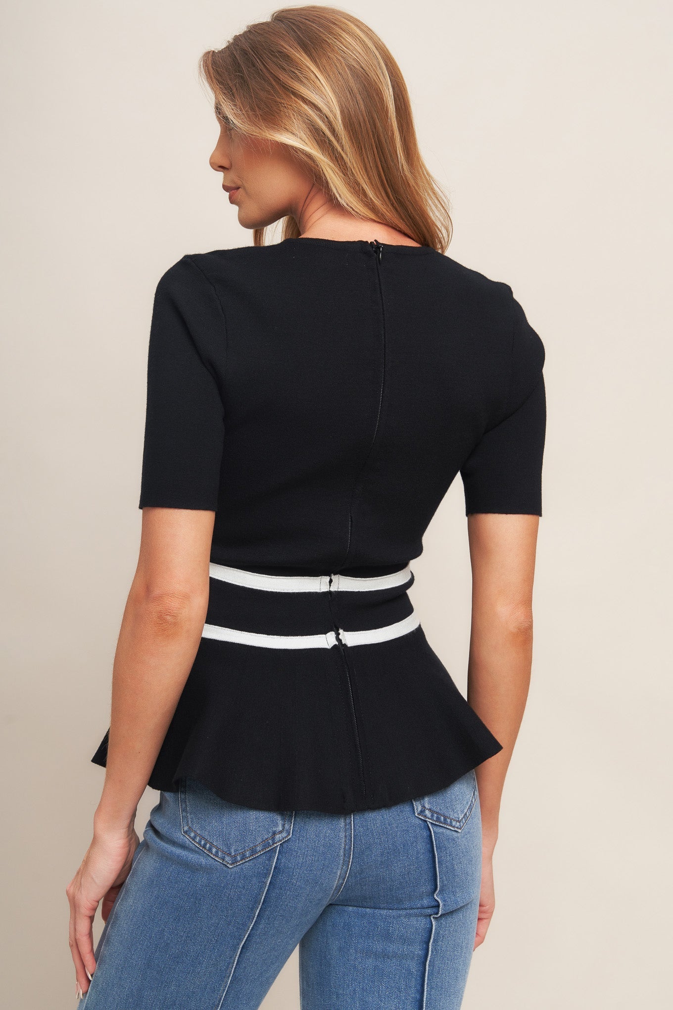 SUNLIT GROVE BLACK SWEATER KNIT TOP  DAME BOHEME