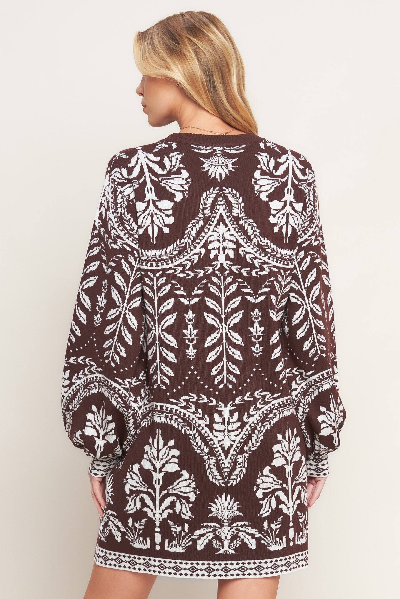 TERRA TAPESTRY SWEATER KNIT MINI DRESS  DAME BOHEME