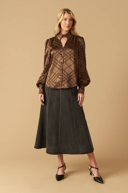 THE ART OF BALANCE WOVEN SATIN TOP  DAME BOHEME