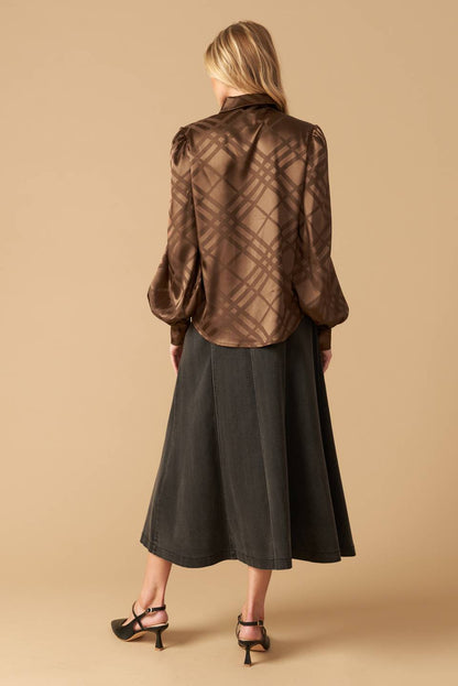 THE ART OF BALANCE WOVEN SATIN TOP  DAME BOHEME
