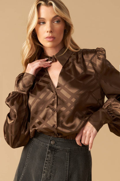 THE ART OF BALANCE WOVEN SATIN TOP  DAME BOHEME
