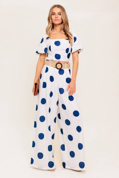 COCONUT KISS  NAVY TOP AND PANT SET  DAME BOHEME