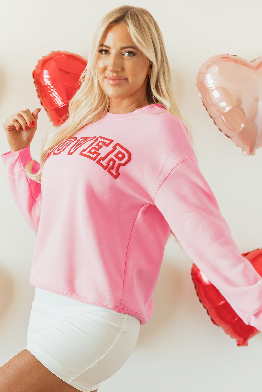 Raya LOVER Puff Print Drop Shoulder Valentines Sweater  DAME BOHEME