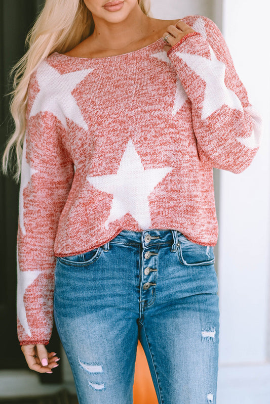 Katharine Star Spangled Casual Knit Sweater  DAME BOHEME