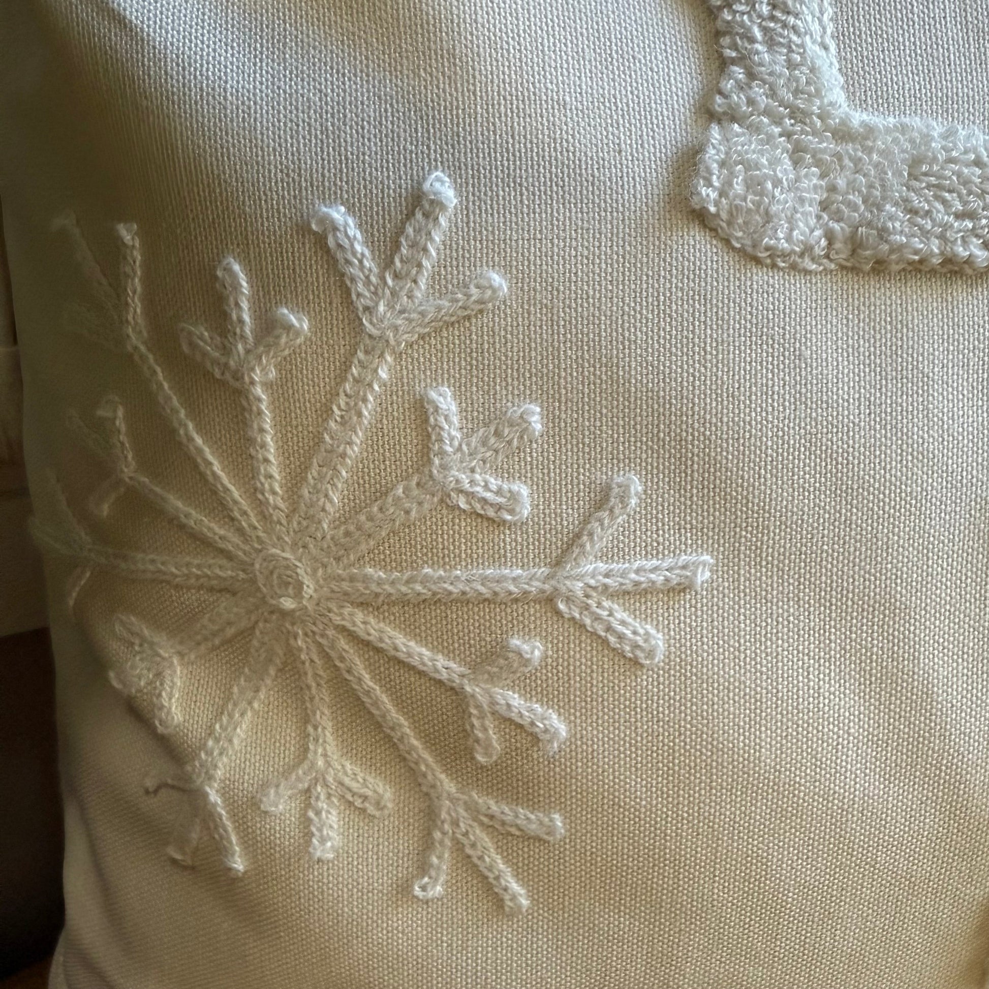 Let it Snow Embroidered Pillow Cover  DAME BOHEME