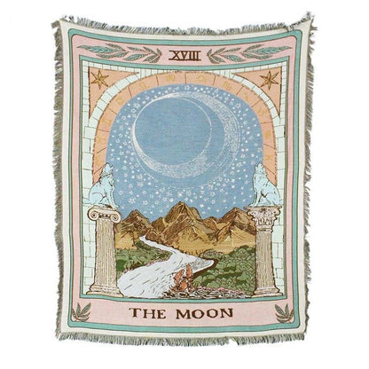 Moon Tarot Card Woven Throw Blanket  DAME BOHEME