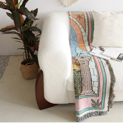 Moon Tarot Card Woven Throw Blanket  DAME BOHEME