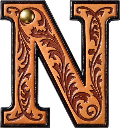 Monogrammed Initial Western Leather Look Saddle Longhorn Cowboy Cowgirl Kitchen Dish Towels Made in America  DAME BOHEME