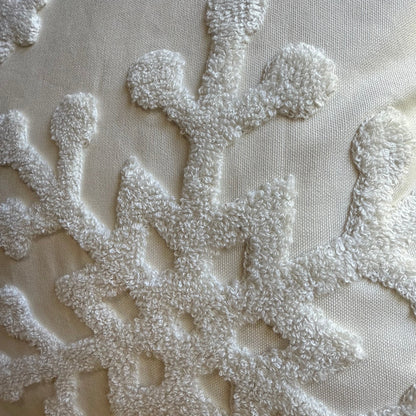 Neutral Snowflake Embroidered Pillow Cover  DAME BOHEME