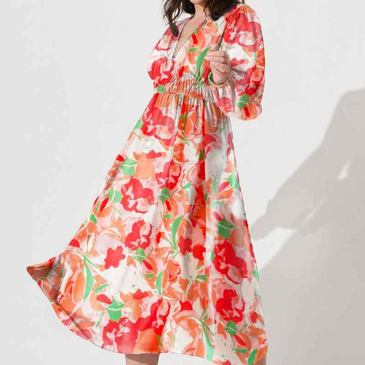 Bohemian Long Lantern Sleeves Dress