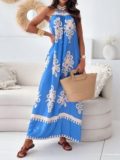Bohemian Printed Spaghetti Strap Sleeveless Maxi Dress Trendsi