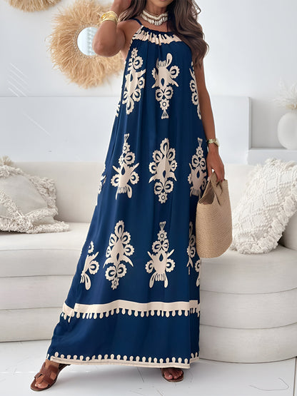 Bohemian Printed Spaghetti Strap Sleeveless Maxi Dress Trendsi