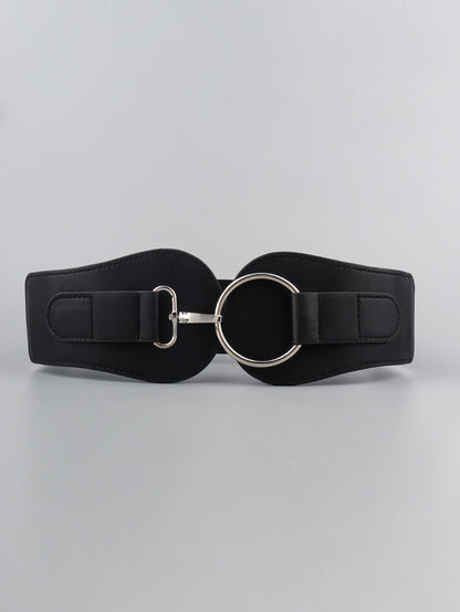Modern PU Faux Leather Elastic Wide Belt Trendsi