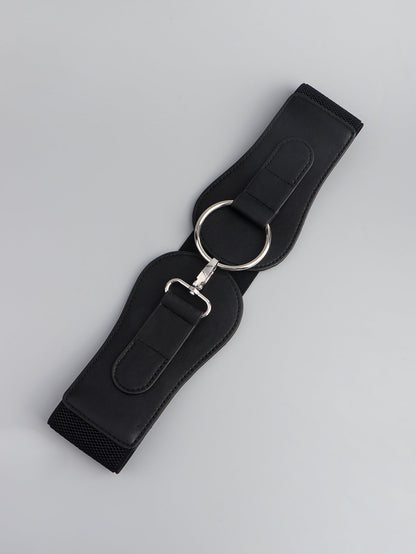 Modern PU Faux Leather Elastic Wide Belt Trendsi