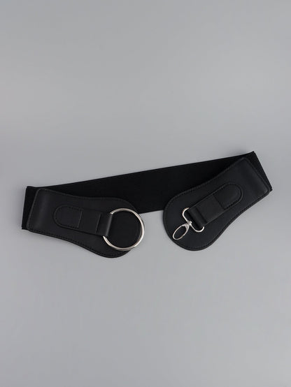 Modern PU Faux Leather Elastic Wide Belt Trendsi