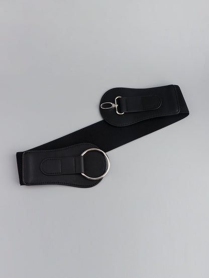 Modern PU Faux Leather Elastic Wide Belt Trendsi