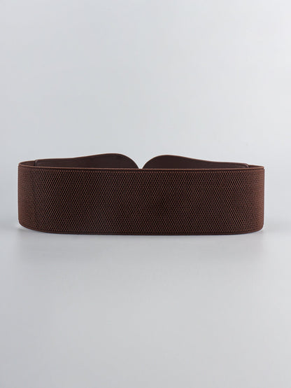 Modern PU Faux Leather Elastic Wide Belt Trendsi