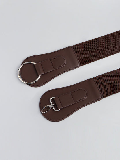 Modern PU Faux Leather Elastic Wide Belt Trendsi