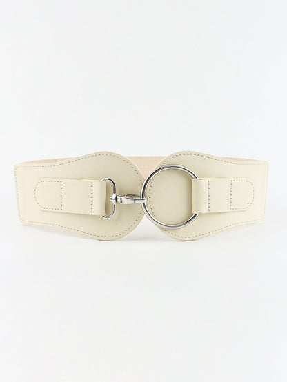 Modern PU Faux Leather Elastic Wide Belt Trendsi