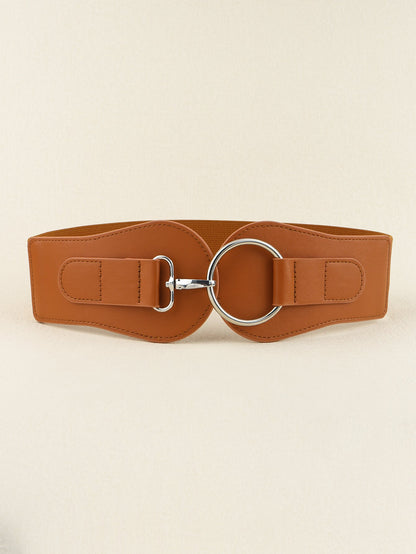 Modern PU Faux Leather Elastic Wide Belt Trendsi