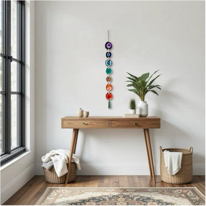 Chakra Harmony Agate Garland Wall Hanging  DAME BOHEME