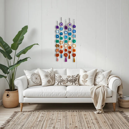 Chakra Harmony Agate Garland Wall Hanging  DAME BOHEME
