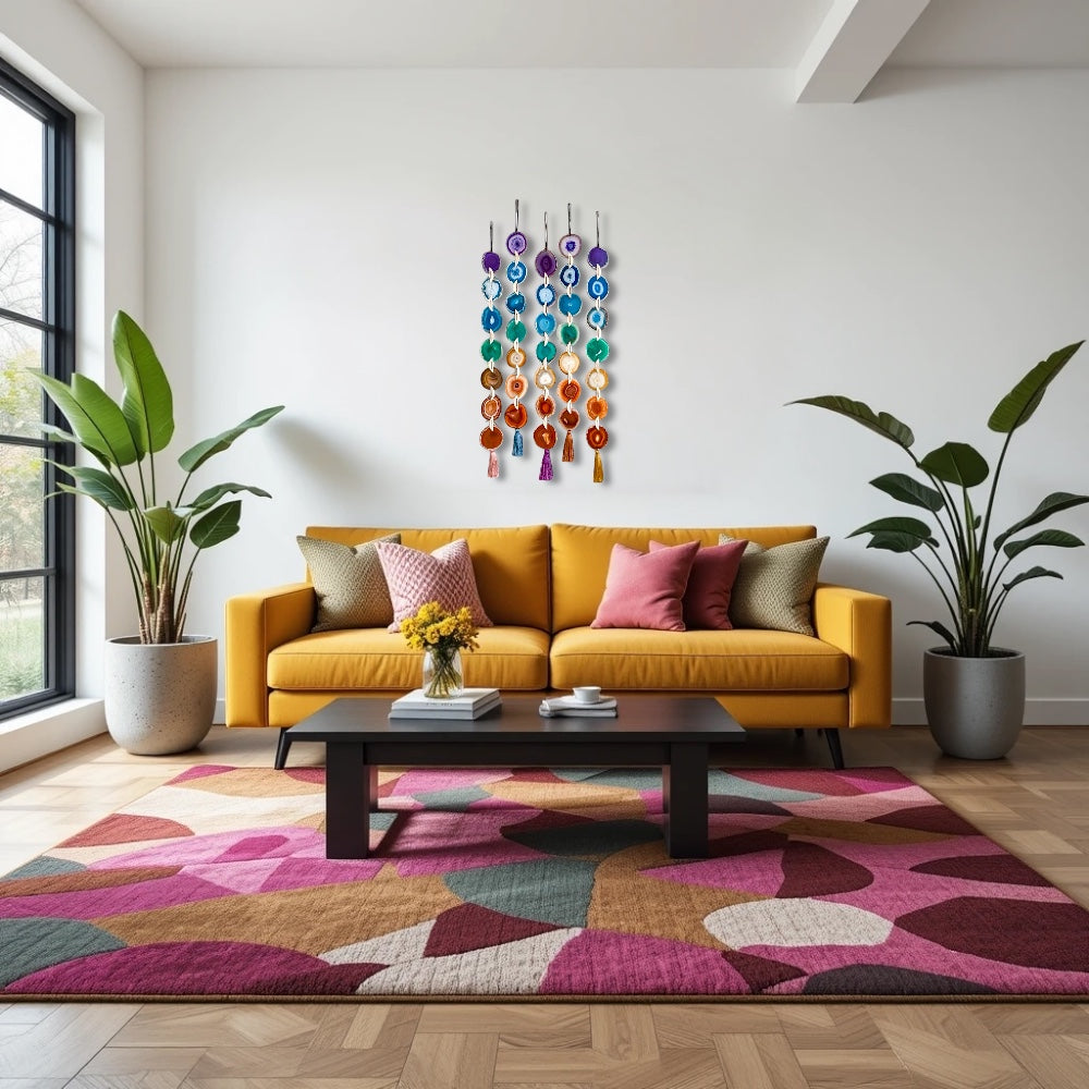 Chakra Harmony Agate Garland Wall Hanging  DAME BOHEME