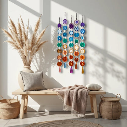 Chakra Harmony Agate Garland Wall Hanging  DAME BOHEME