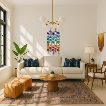 Chakra Harmony Agate Garland Wall Hanging  DAME BOHEME