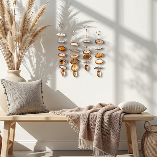 Natural Agate Gemstone Hanging for Wall or Ceiling - Carmella Design  DAME BOHEME