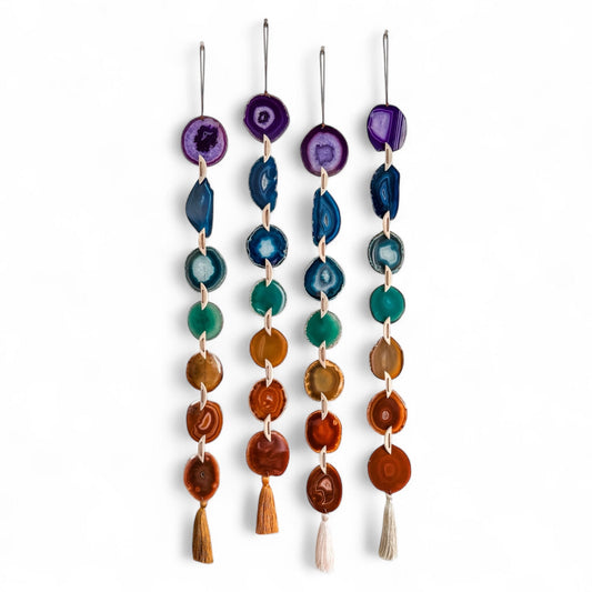 Chakra Harmony Agate Garland Wall Hanging  DAME BOHEME