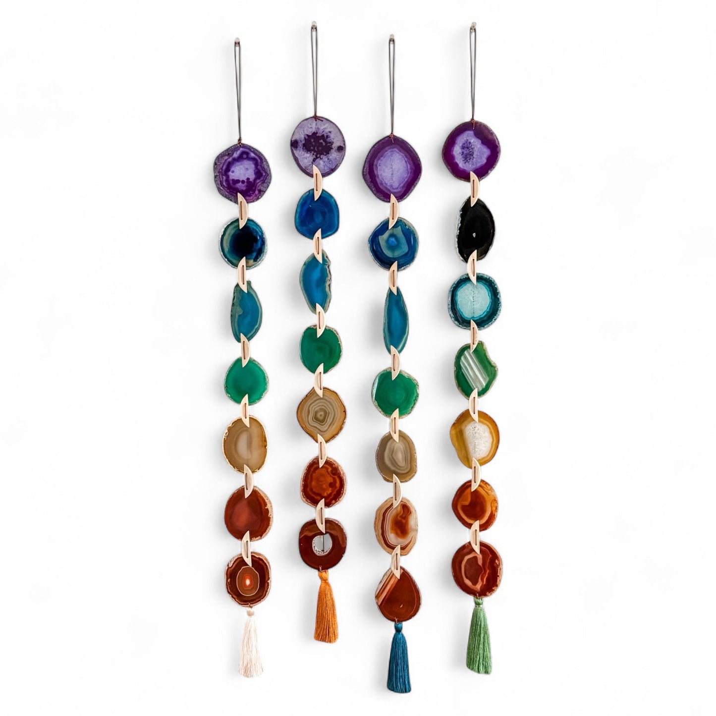 Chakra Harmony Agate Garland Wall Hanging  DAME BOHEME