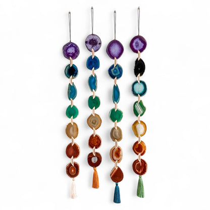 Chakra Harmony Agate Garland Wall Hanging  DAME BOHEME