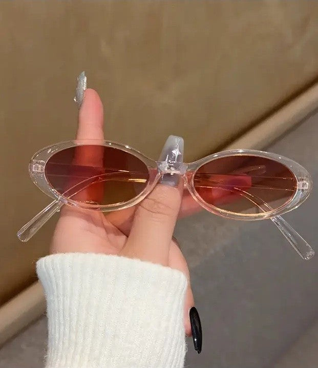 Retro Oval Cat-Eye Sunglasses Miss Sparkling