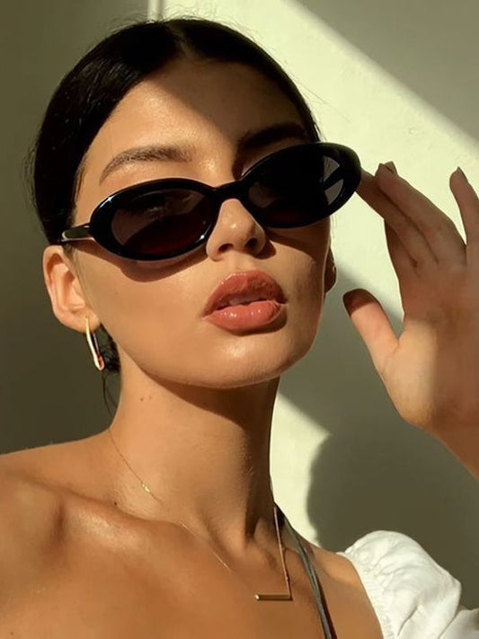 Retro Oval Cat-Eye Sunglasses Miss Sparkling