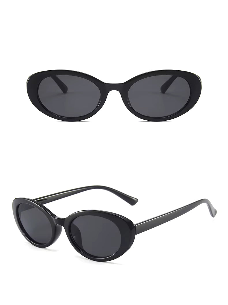 Retro Oval Cat-Eye Sunglasses Miss Sparkling